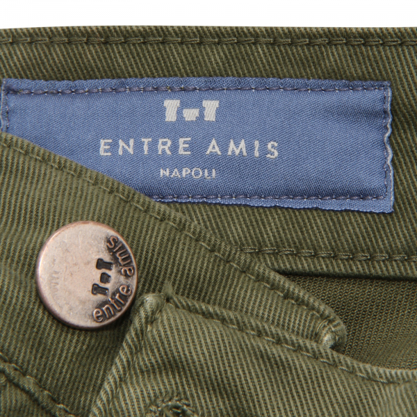 9980AS jeans uomo ENTRE AMIS man denim trousers green