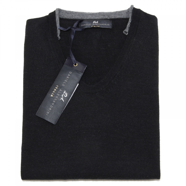 9983M maglione uomo DANIELE ALESSANDRINI lana grigio sweater men