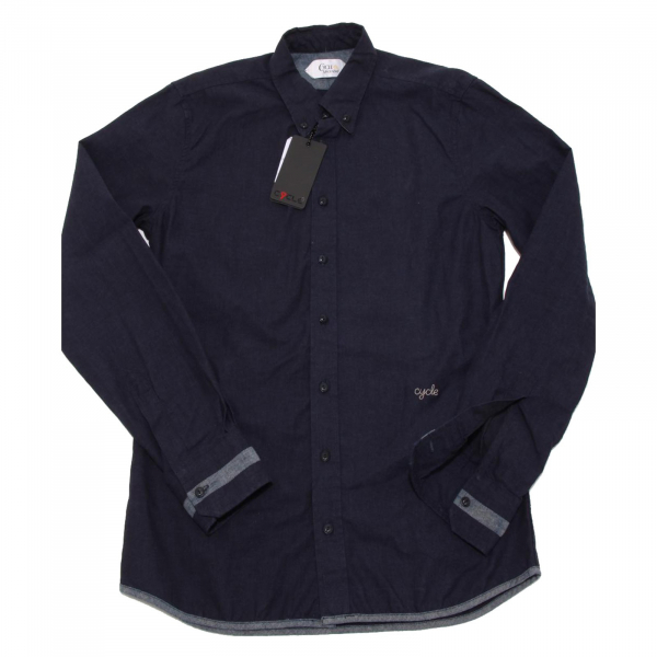9985F camicia blu CYCLE jeans MANICA LUNGA camicie uomo shirt men