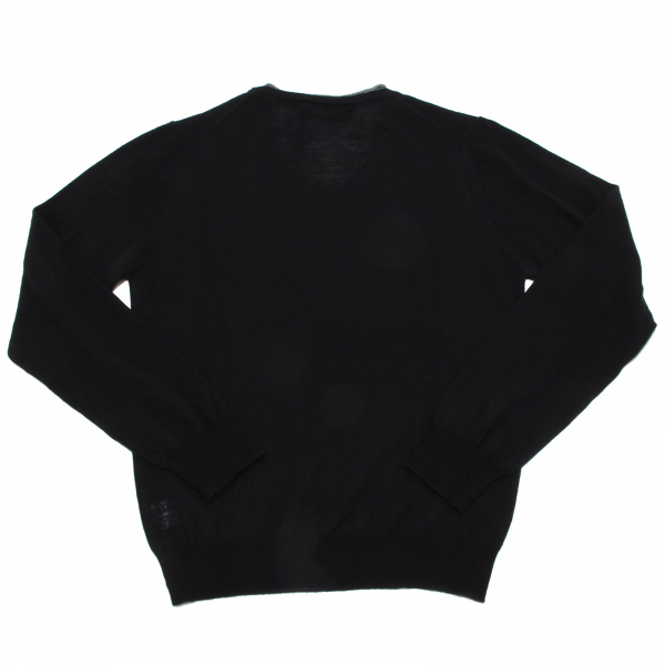 9989M maglione uomo DANIELE ALESSANDRINI nero lana sweater men