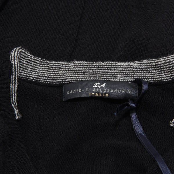 9989M maglione uomo DANIELE ALESSANDRINI nero lana sweater men