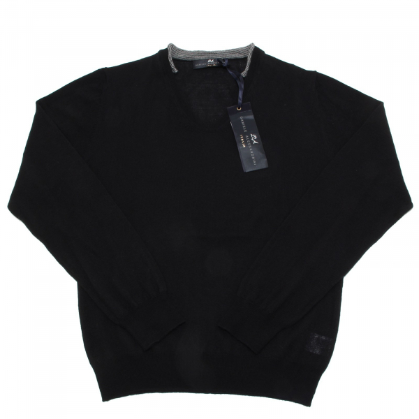 9989M maglione uomo DANIELE ALESSANDRINI nero lana sweater men