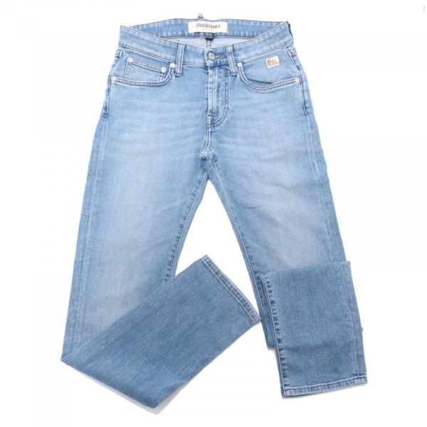 9999AH jeans uomo ROY ROGER'S men denim trouser skinny fit light blue