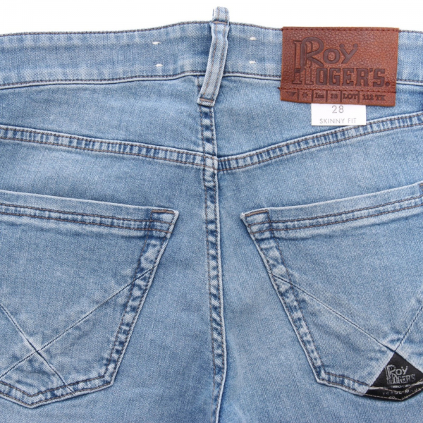9999AH jeans uomo ROY ROGER'S men denim trouser skinny fit light blue