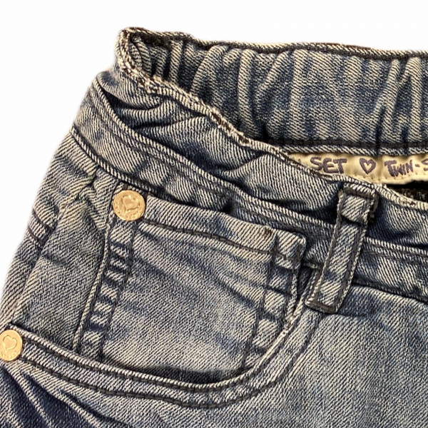 A62 bermuda bimba GIRL TWIN-SET blue denim delave' shorts kids