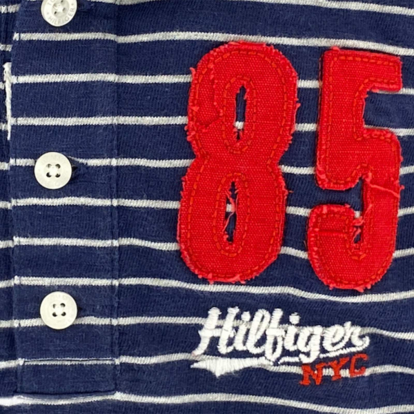 A76 maglia bimbo BOY TOMMY HILFIGER blue/grey stripes t-shirt kids