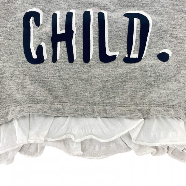 A77  felpa bimba GIRL VINGINO MINI light gry cotton sweatshirt kids