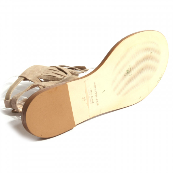 B0383 sandalo donna PENNYBLACK scarpa frange beige shoe woman