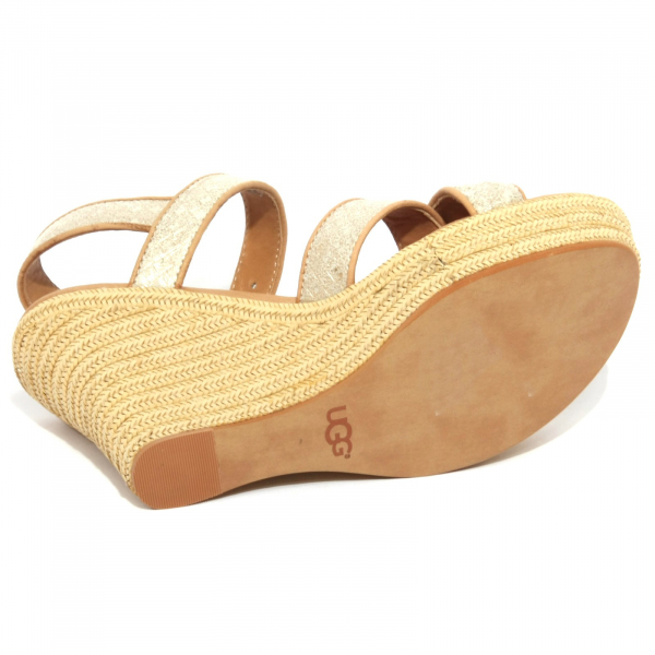 B0981 sandali donna UGG W JAZMINE zeppe scarpe beige shoes women