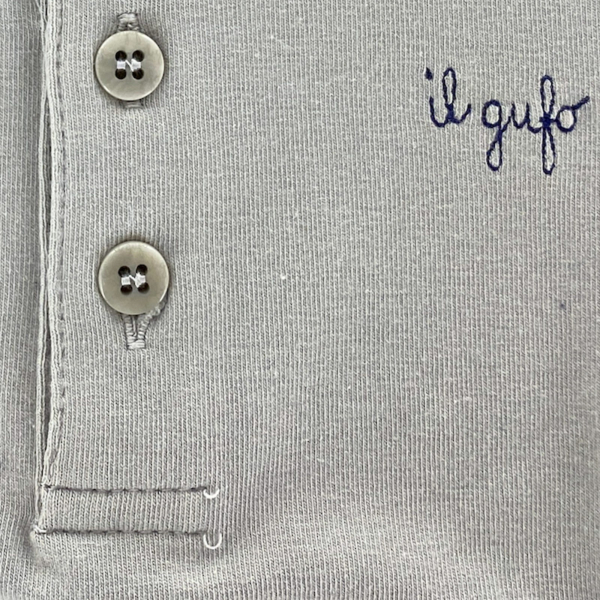 B18 polo bimbo BOY IL GUFO grey/blue cotton polo t-shirt kids