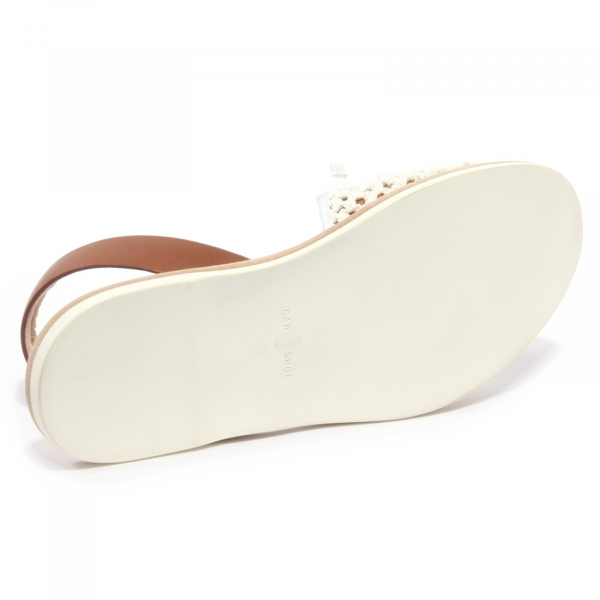 B2422 sandalo donna CAR SHOE scarpa stuoia rafia bianca shoe woman