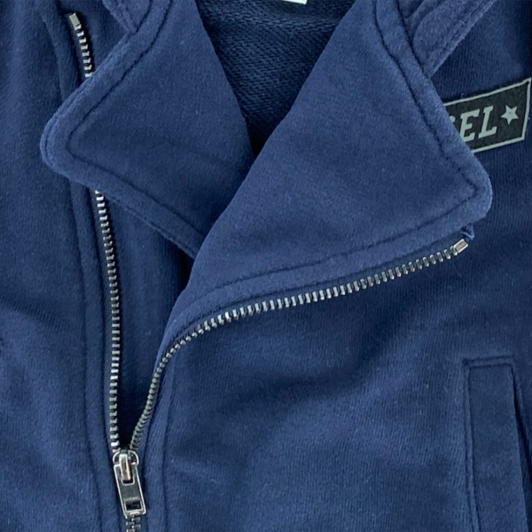 B25 felpa bimbo BOY DIESEL BLUE garment dyed full zip asimmetrica sweatshirt kid