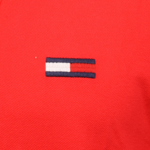 B3323 polo uomo HILFIGER DENIM maglia manica corta rosso t-shirt man