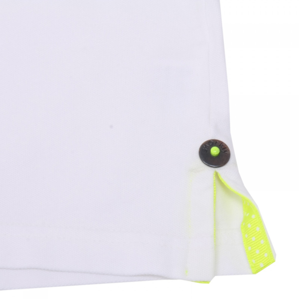 B3413 polo uomo SHOCKLY bianco/giallo fluo manica corta t-shirt polo men
