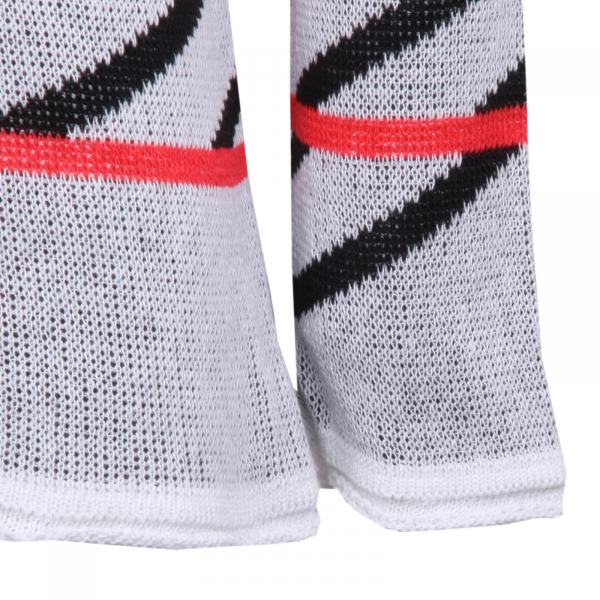 B3474 maglione uomo OUTFIT maglia cotone bianco/nero/corallo sweater man