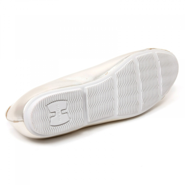 B4774 mocassino donna HOGAN WRAP 144 pantofola paillettes platino shoe woman