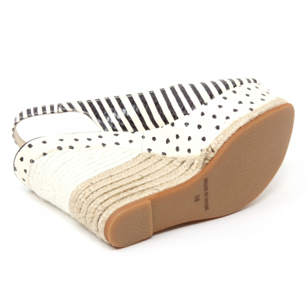  B5021 sandalo donna ESPADRILLES GIOIA scarpa zeppa panna/nero shoe sandal woman