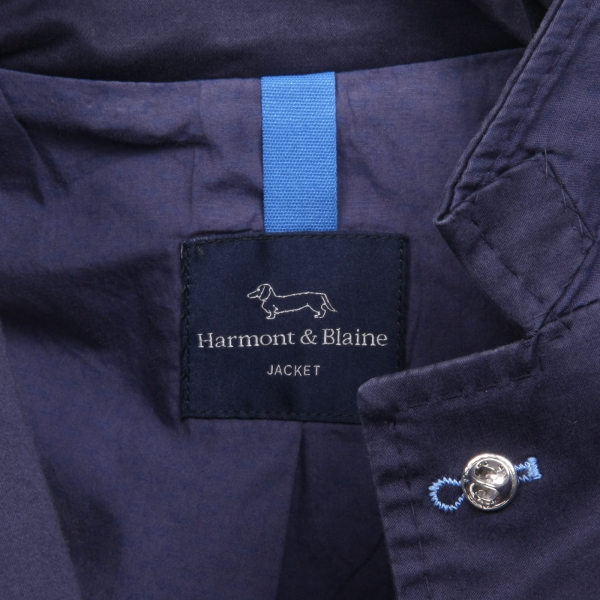 B5518 giacca uomo HARMONT & BLAINE blue vintage effect cotton jacket men