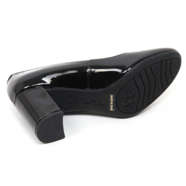 B7688 decollete donna UNISA MIFES scarpa nero vernice shoe woman