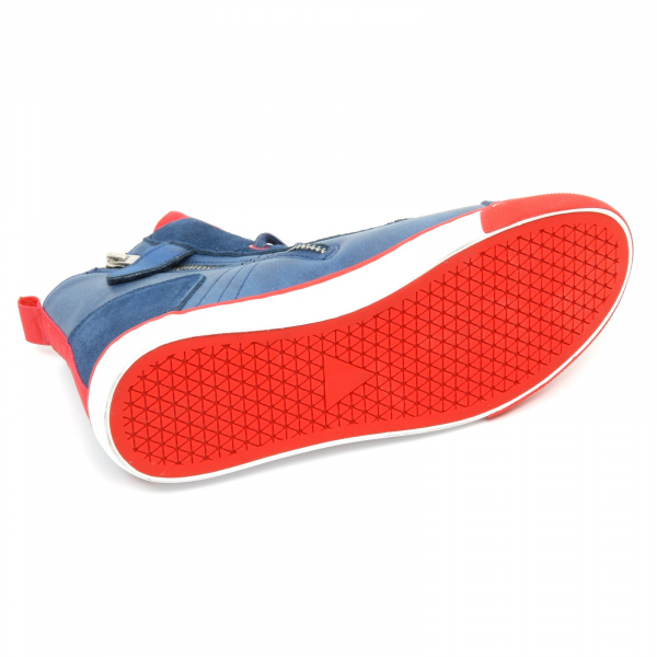 B8939 sneaker alta bimbo COLMAR TRAVIS scarpa blu navy/rosso shoe kid