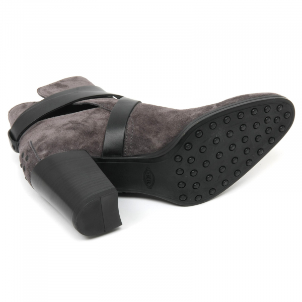 B9042 tronchetto donna TOD'S gomma T70 scarpa grigio/nero shoe boot woman