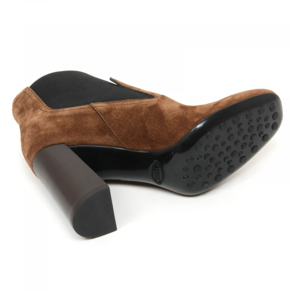 B9110 tronchetto donna TOD'S gomma T95 scarpa marrone shoe boot woman