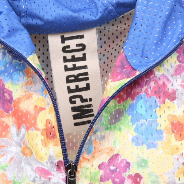 C0238 giacca donna IMPERIAL FLORAL traforata multicolor jacket woman