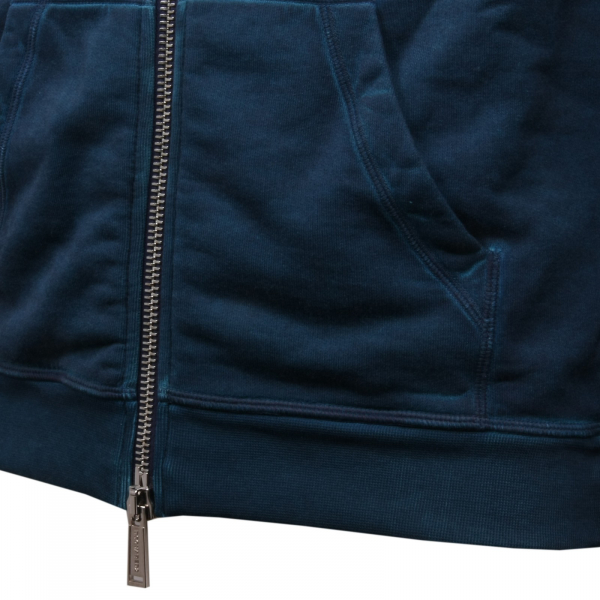 C0828 felpa uomo DSQUARED turchese vintage effect con zip sweatshirt men