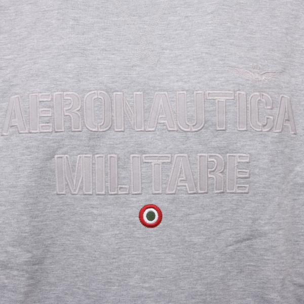 C1032 felpa uomo AERONAUTICA  MILITARE grigio chiaro girocollo sweatshirt men