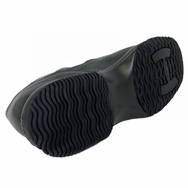 C10 sneakers donna HOGAN INTERACTIVE polished black leather shoes women