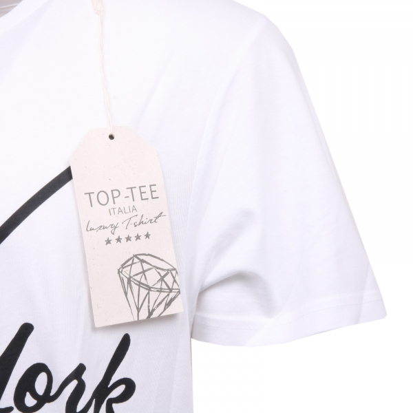 C1472 maglia uomo TOP-TEE LUXURY T-SHIRT bianco/nero t-shirt men