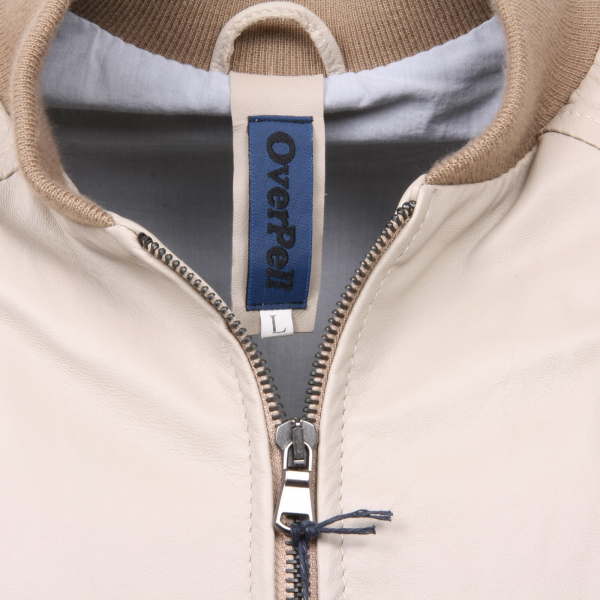 C3114 giacca pelle uomo OVERPELL giacche beige leather jacket man