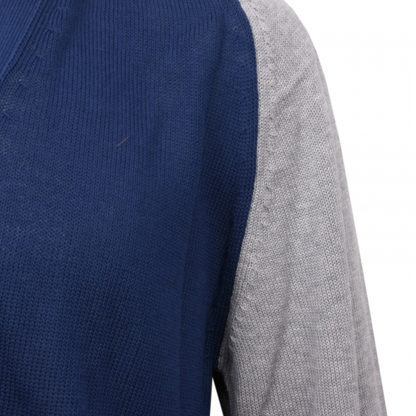 C3358 maglione uomo PRIVATE LIVES cotone cardigan nolabel blu/grigio sweater men