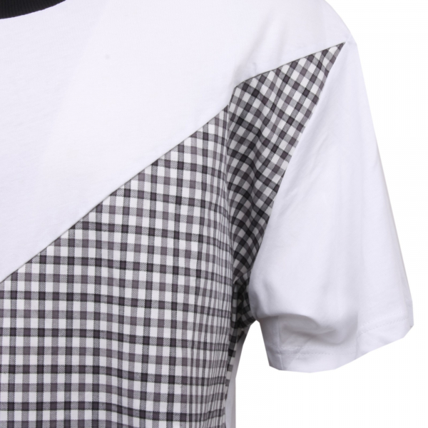 C3440 maglia uomo OUTFIT bianco/nero overlong t-shirt men