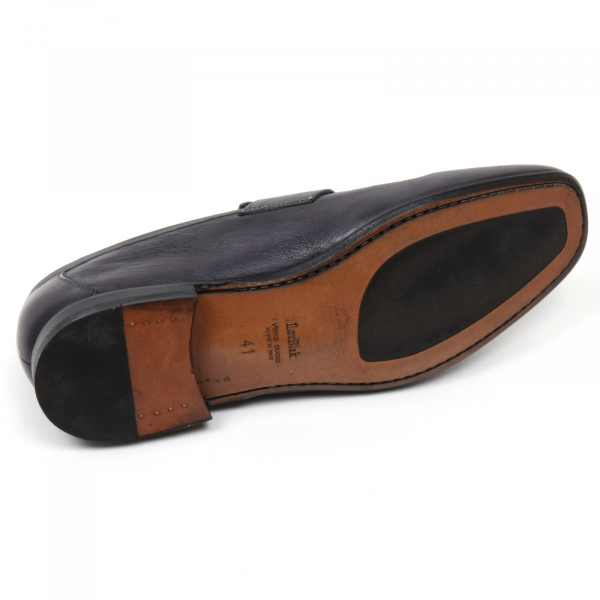 C3680 mocassino uomo ALTIERI MILANO scarpe blu delave' loafer shoe man
