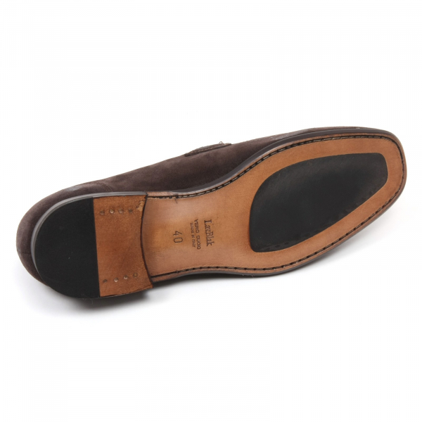 C3808 mocassino uomo ALTIERI MILANO scarpe marrone scuro loafer shoe man