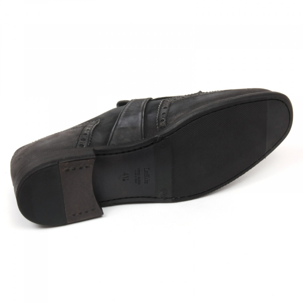 C3886 scarpa uomo ALTIERI MILANO scarpe con frangia grigio shoe man