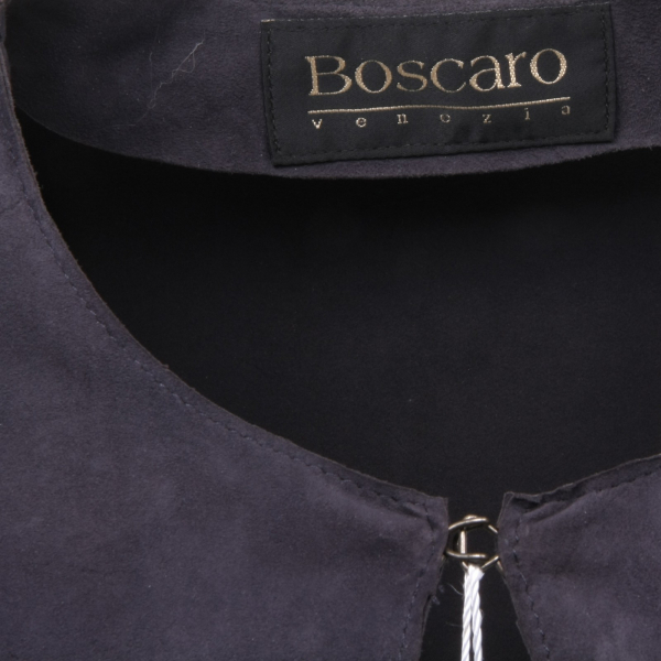 C4208 giacca pelle donna MARIO BOSCARO blu jacket leather woman