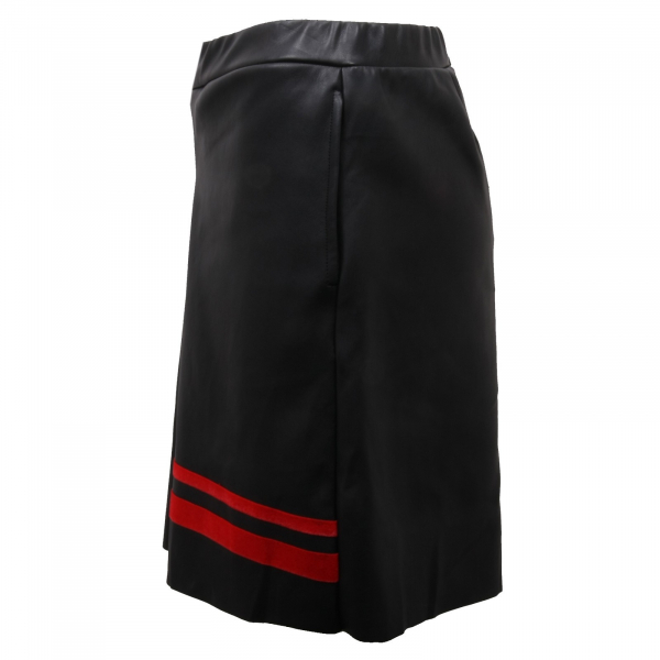 C4280  bermuda donna SHIKI pantalone corto nero eco pelle short woman