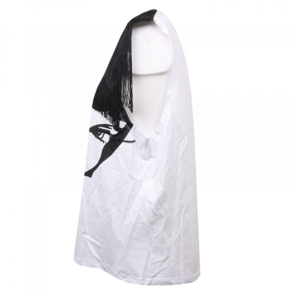 C4686 canotta donna SWEET MATILDA bianco t-shirt  sleeveless woman