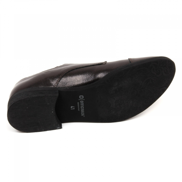 C5116 scarpa classica OFFICINA 36 LIZARD scarpa marrone scuro shoe man