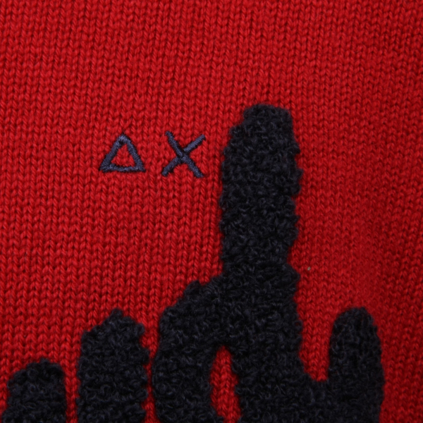 C6524 maglione uomo SUN 68 rosso cotone/lana sweater men