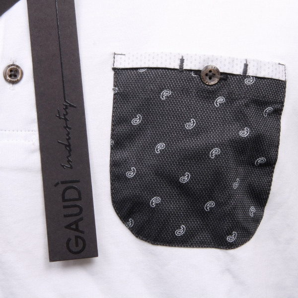 C7060 maglia uomo GAUDI’ bianco slim fit polo man