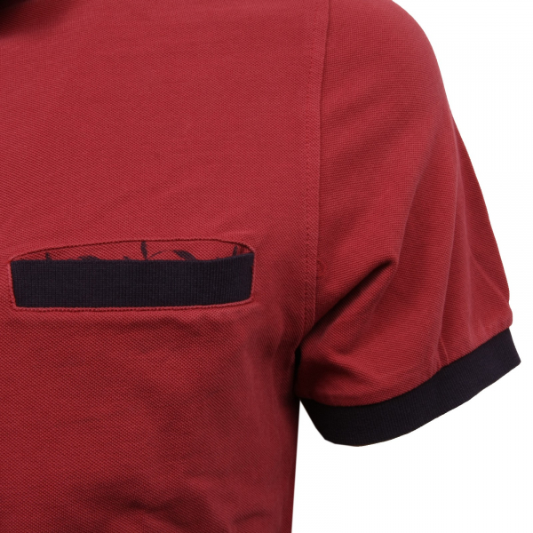 C7258 maglia uomo XBRAND polo rosso/blu t-shirt man