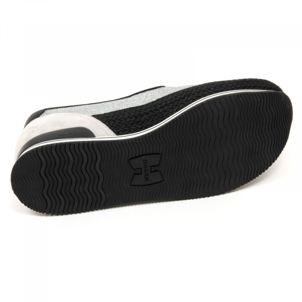 C7978 mocassino donna HOGAN H222 sneaker pantofola argento/nero shoes woman