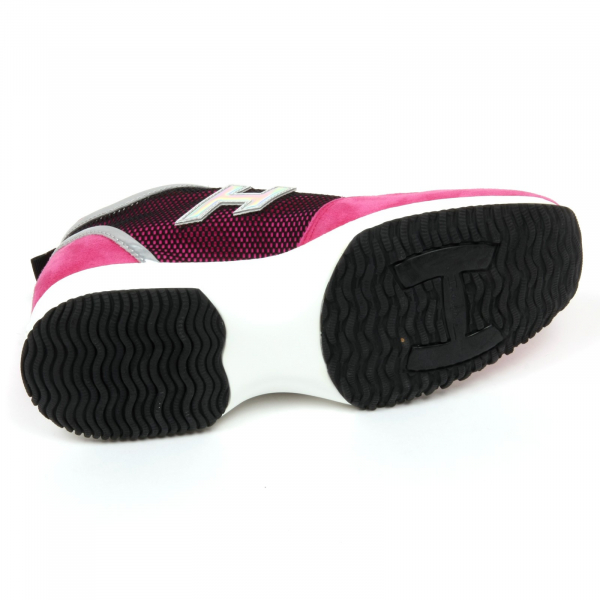 C8420 sneaker donna HOGAN INTERACTIVE LYCRA H flock fucsia/nero shoe woman