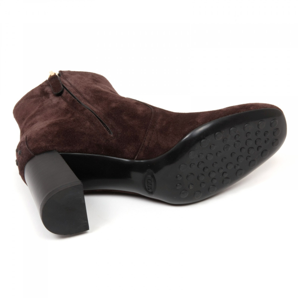 C9004 tronchetto donna TOD'S gomma T70 scarpa marrone scuro shoe boot woman