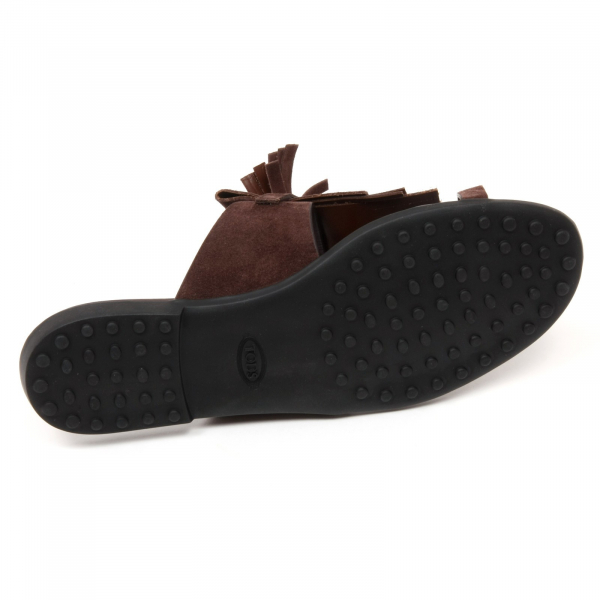 C9098 infradito donna TOD'S scarpa sandalo frangia marrone shoe woman
