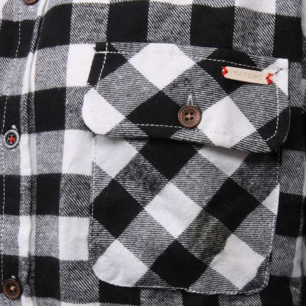 C9394 camicia uomo INMYHOOD flanella cappuccio in felpa shirt for winter men