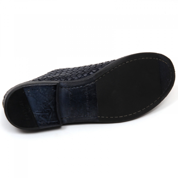 D0176 scarpa uomo SARTORI GOLD scarpa intrecciato blu shoe man